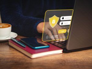 A tech professional securely accessing company systems through Alero, ensuring safe and seamless remote work while maintaining high levels of data security.